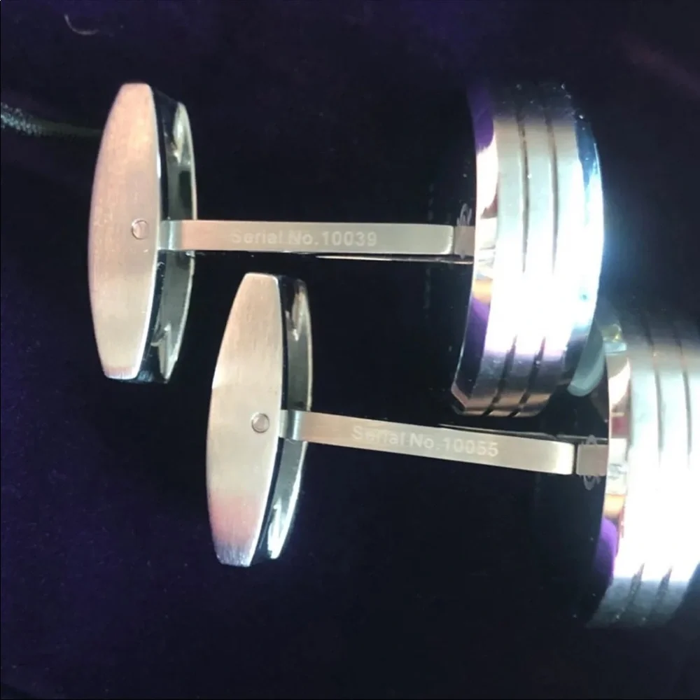 Dich Creat Cufflinks Stainless Steel Rhodium Emboss Tourbillon Men Cufflinks